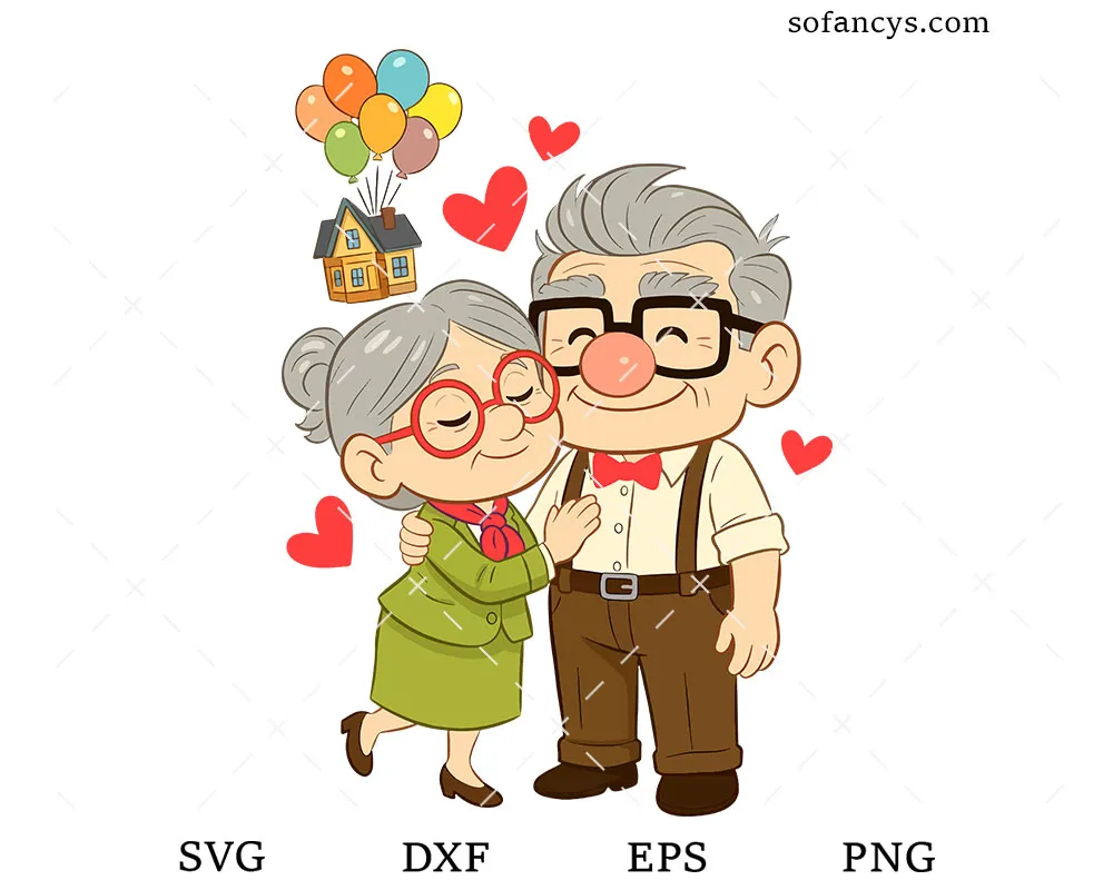 Carl And Ellie Love SVG