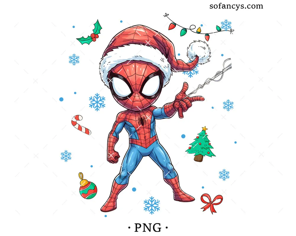 Christmas Spider Superhero PNG