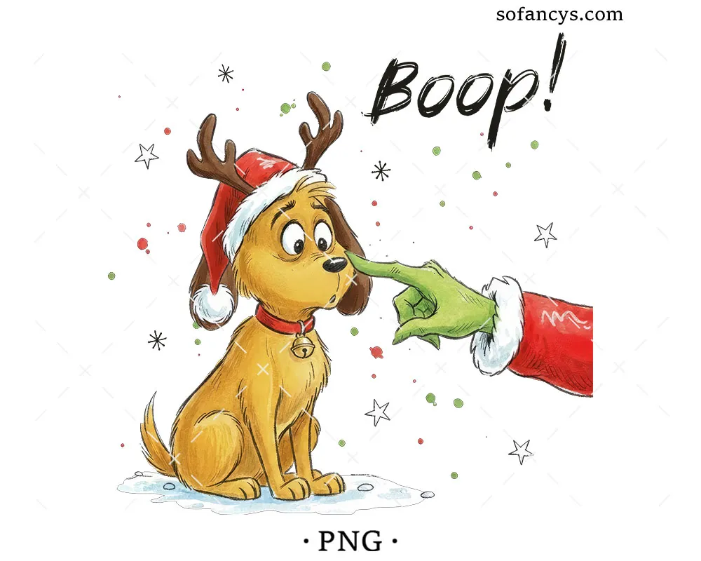 Funny Christmas Dog Boop PNG