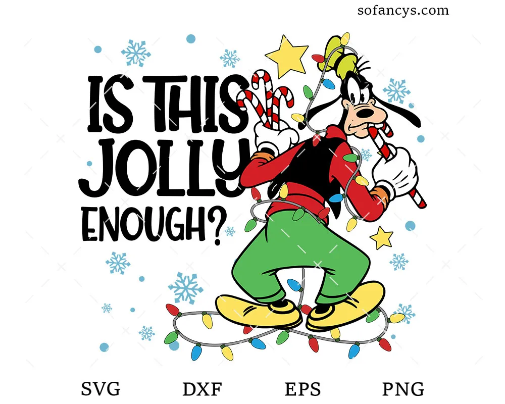 Goofy Dog Jolly Enough SVG