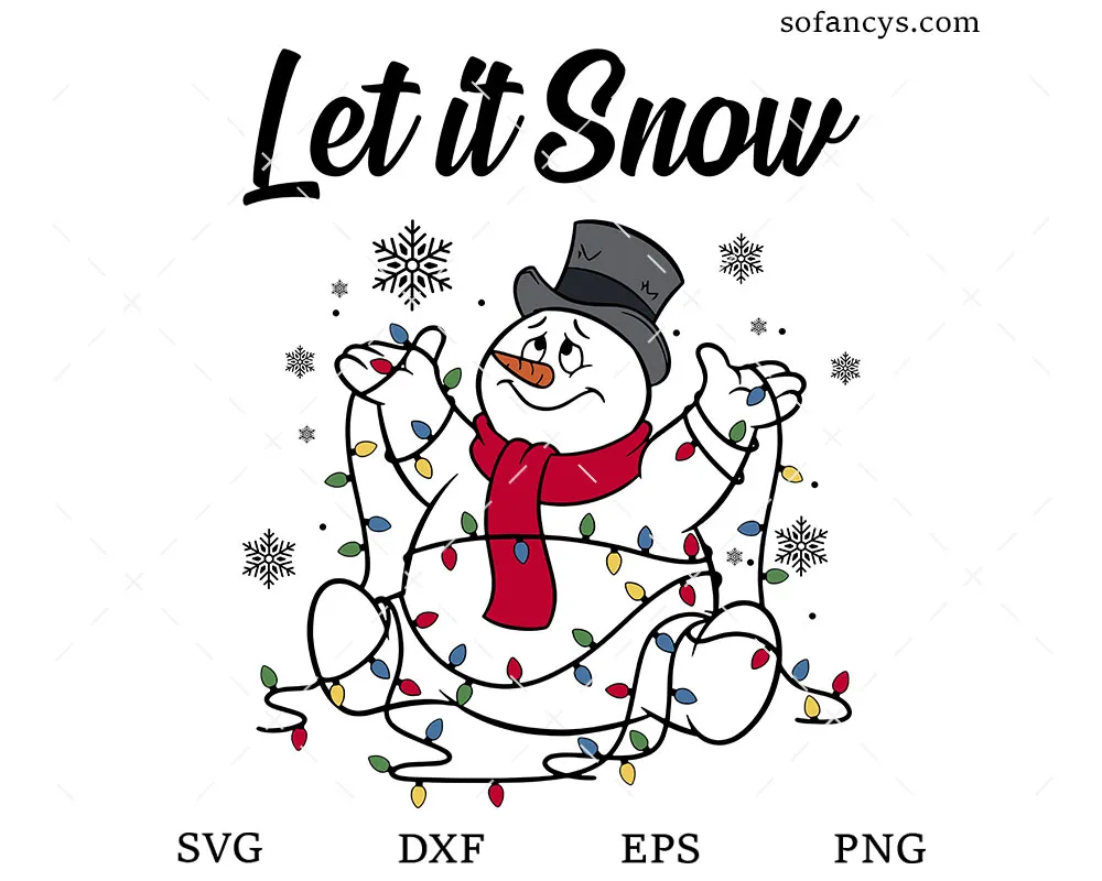 Let It Snow Snowman SVG