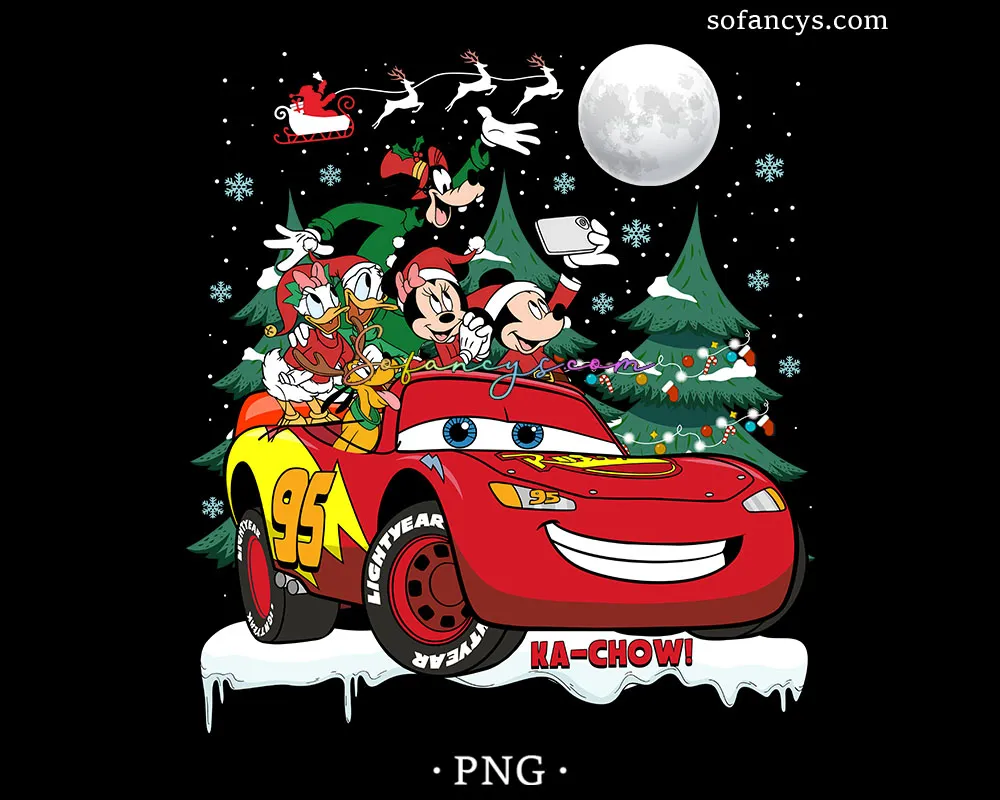 Mickey Friends Cars Christmas PNG