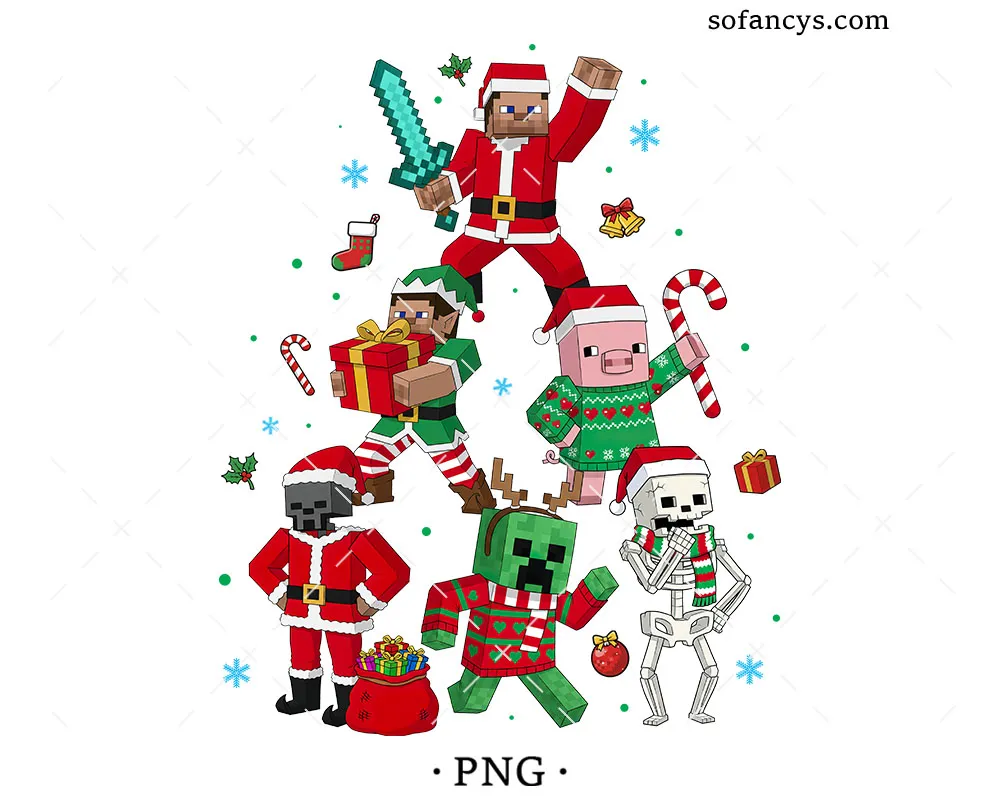Minecraft Xmas Squad PNG