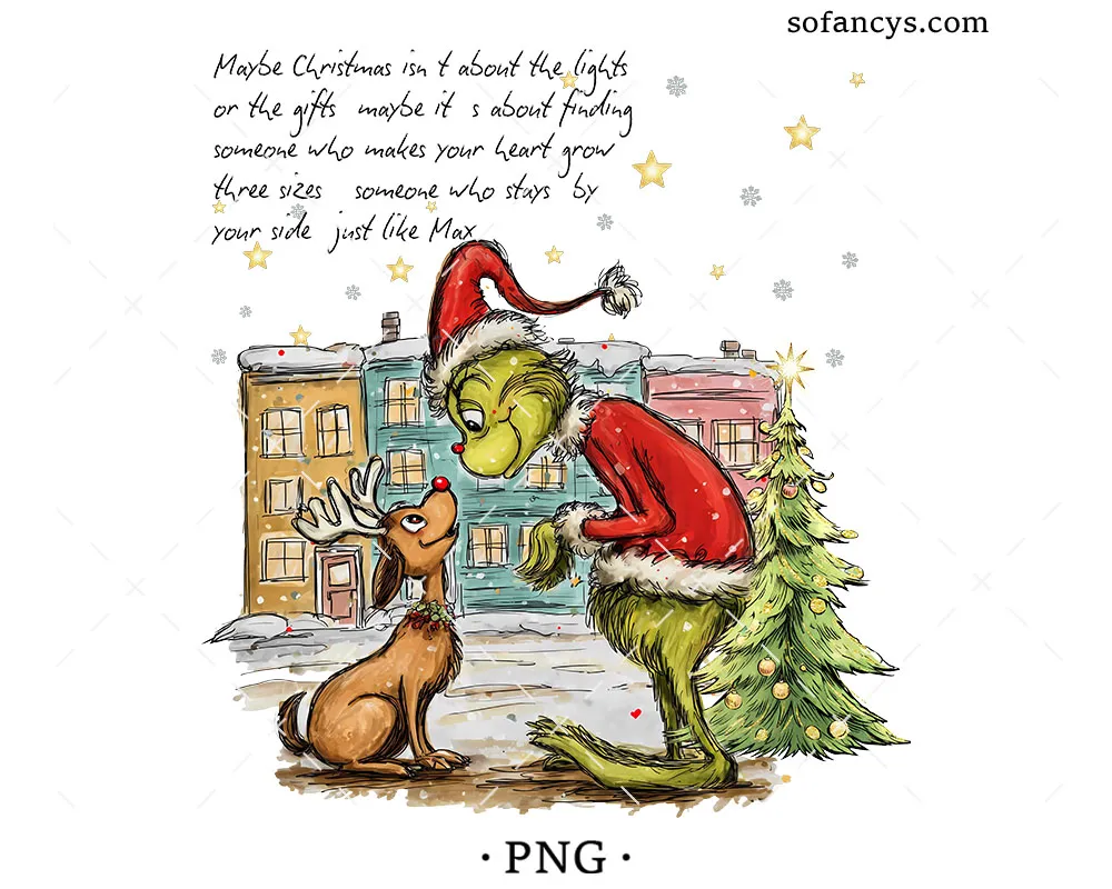 Vintage Christmas Grinch Movie PNG