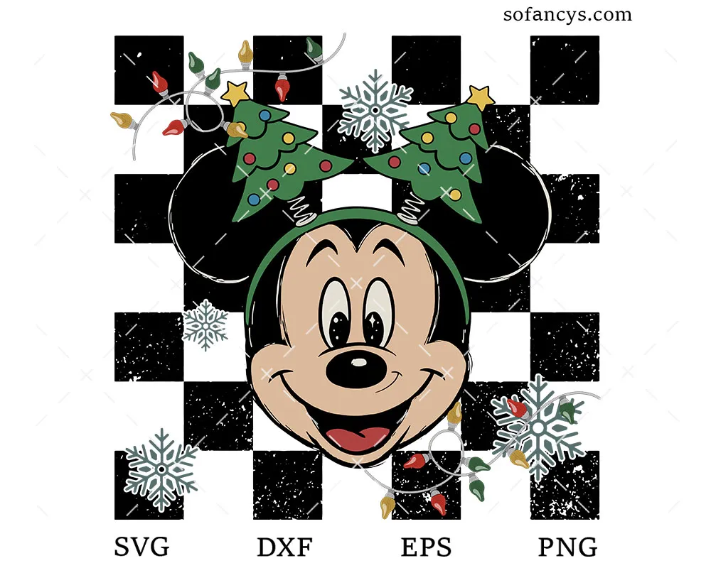 Vintage Mickey Christmas Tree SVG