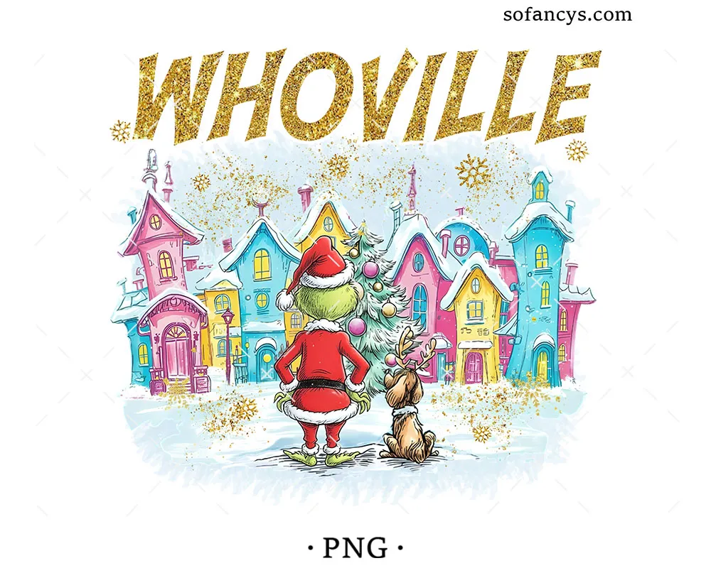 Whoville Christmas Scene PNG