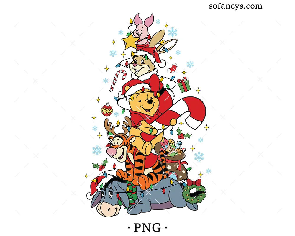 Winnie Pooh Christmas PNG