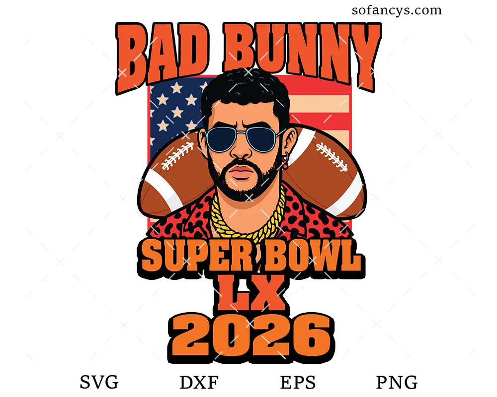 Bad Bunny Super Bowl LX 2026 SVG