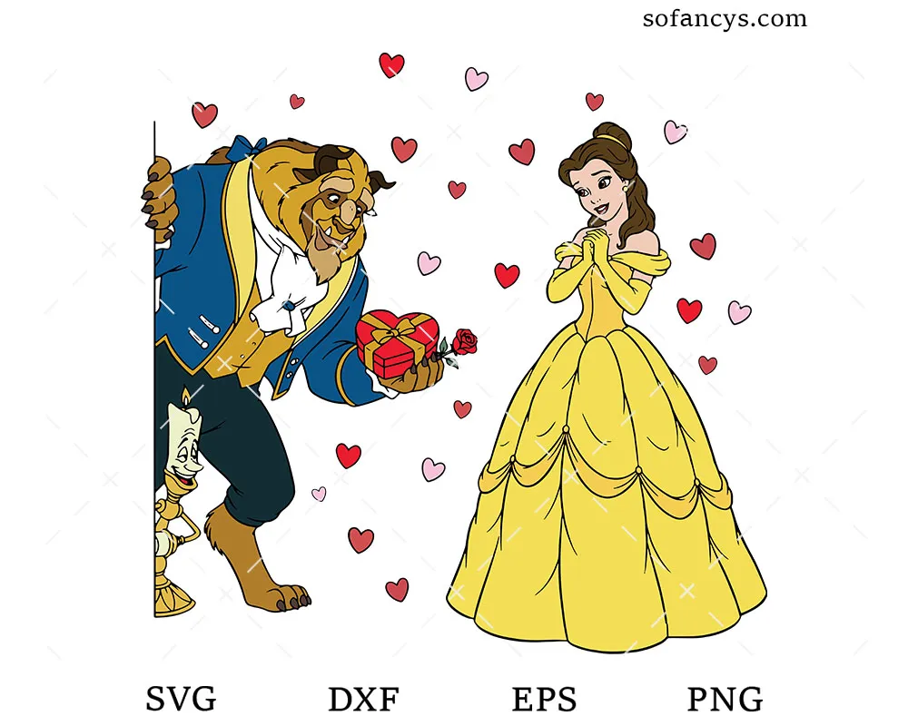 Beauty And The Beast Valentine SVG