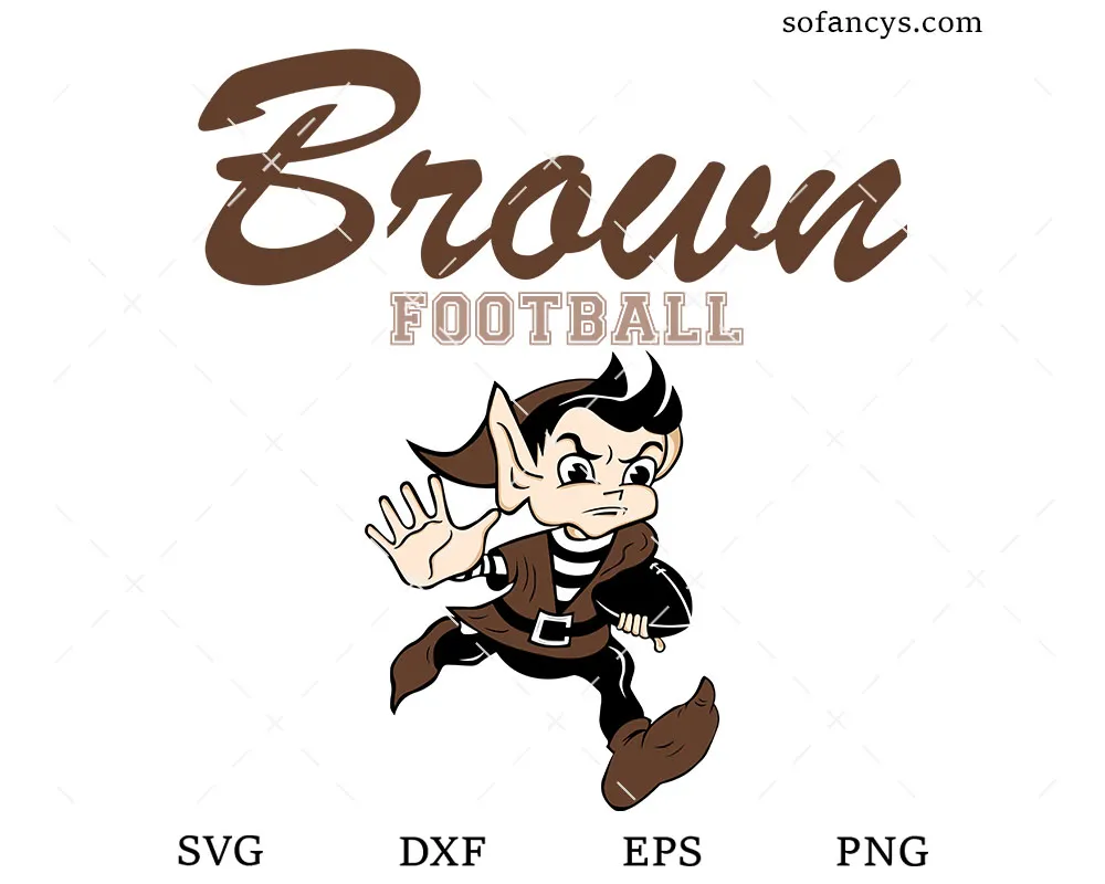 Brown Football Mascot SVG