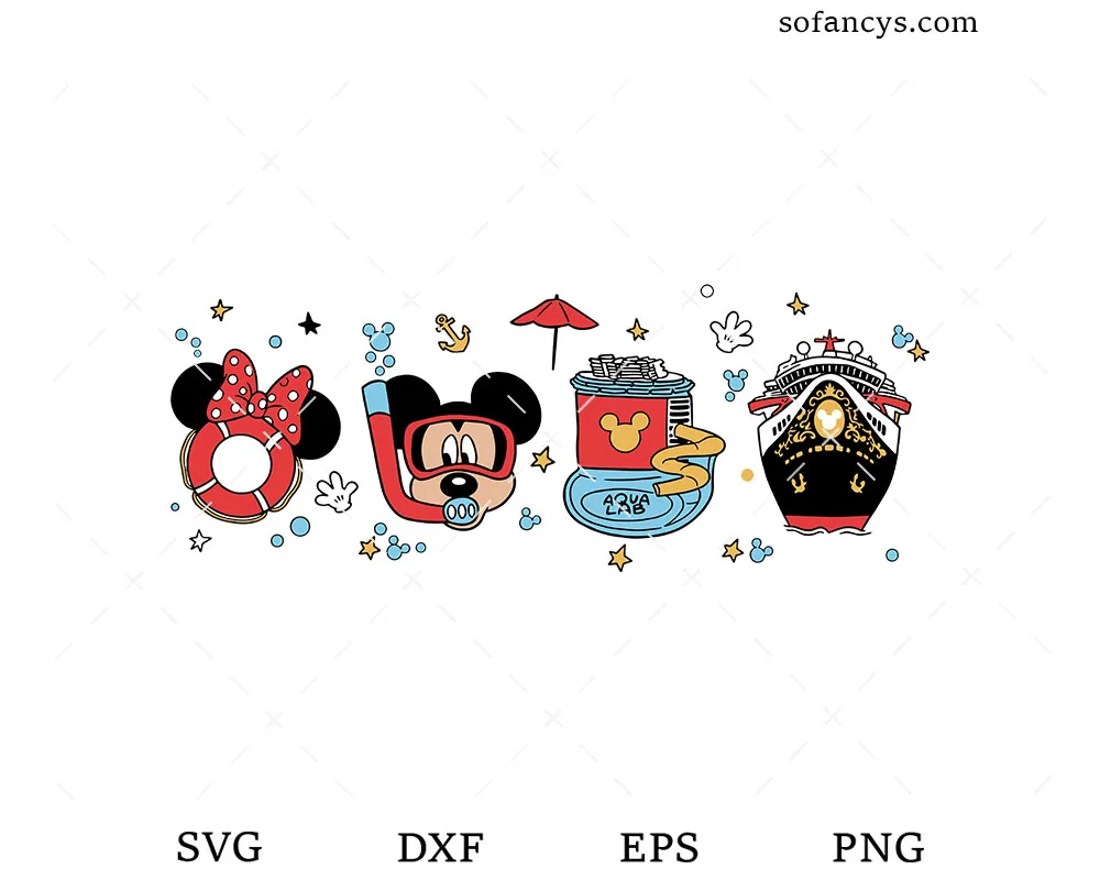 Disney Cruise Mickey Icons SVG