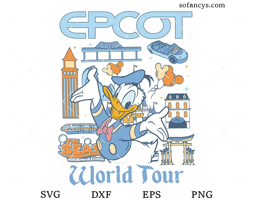 Donald Duck EPCOT World Tour SVG