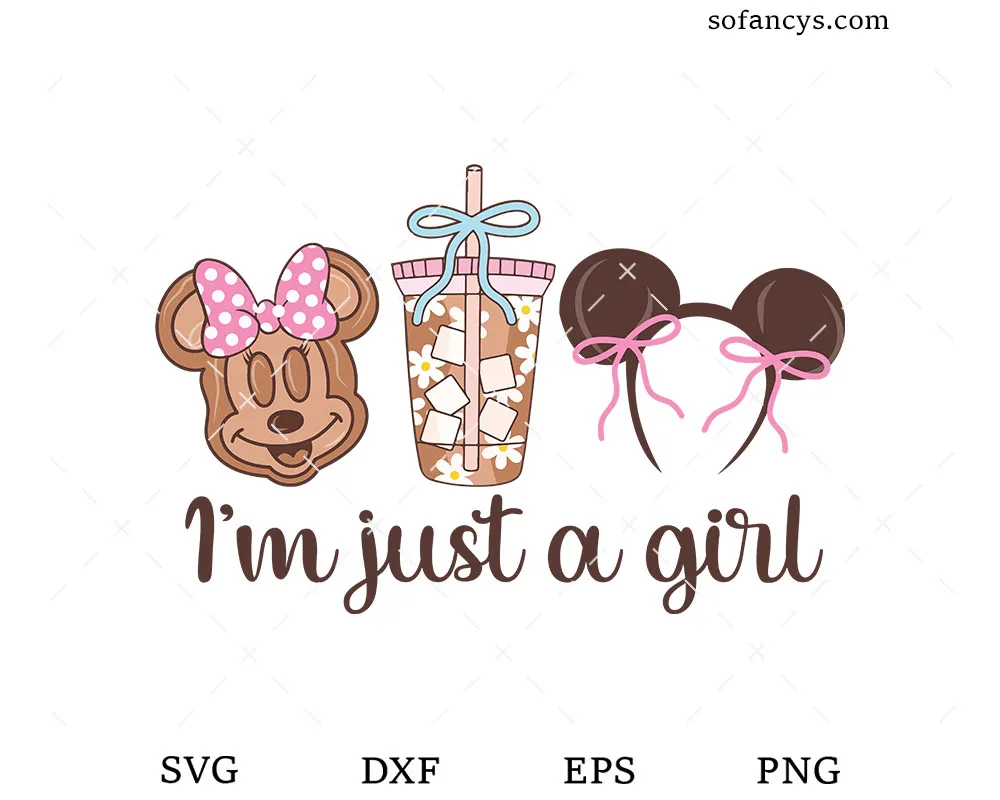 Girl Mouse Coffee SVG