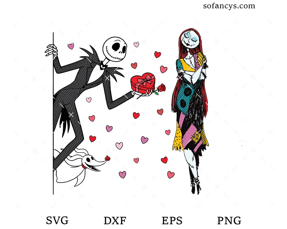 Jack And Sally Valentine SVG