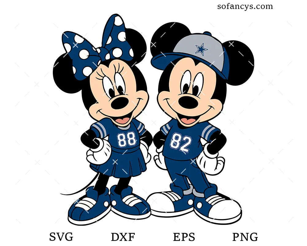 Mickey And Minnie Dallas Cowboys SVG