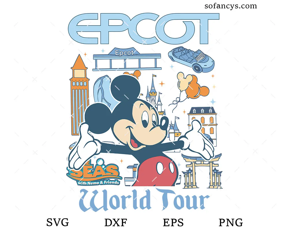 Mickey Mouse EPCOT World Tour SVG – Disney Travel Park File