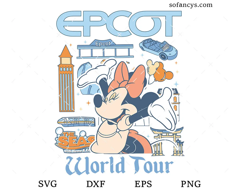 Minnie Mouse EPCOT World Tour SVG