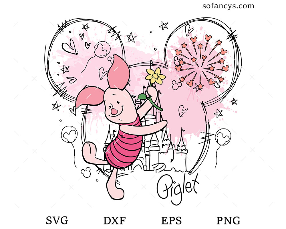 Piglet Disney Mickey Head SVG