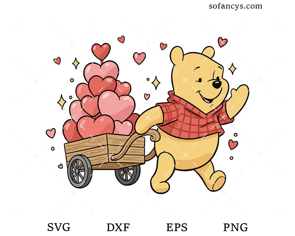 Pooh Bear Valentine SVG