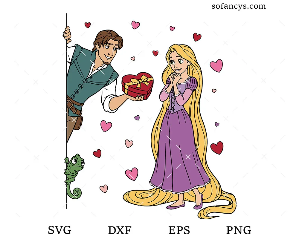 Rapunzel And Flynn Rider SVG