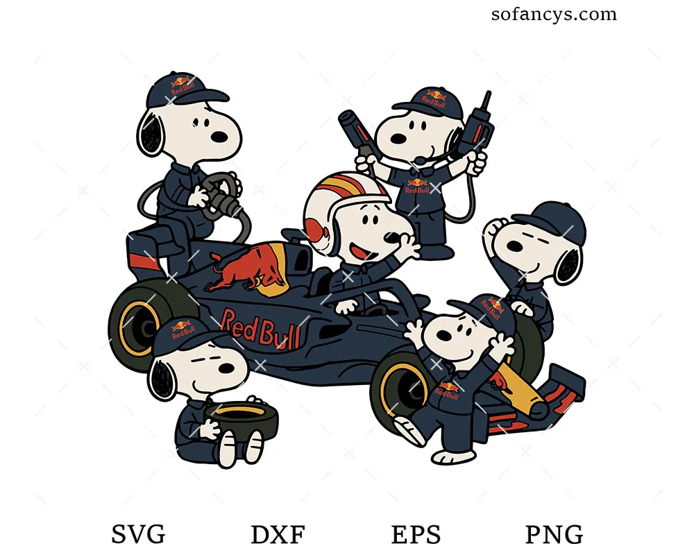Snoopy F1 Racing SVG