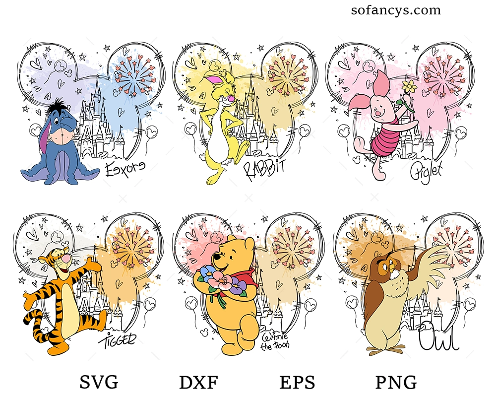 Winnie The Pooh Disney Mickey Head SVG