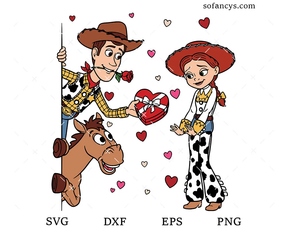 Woody And Jessie Valentine SVG