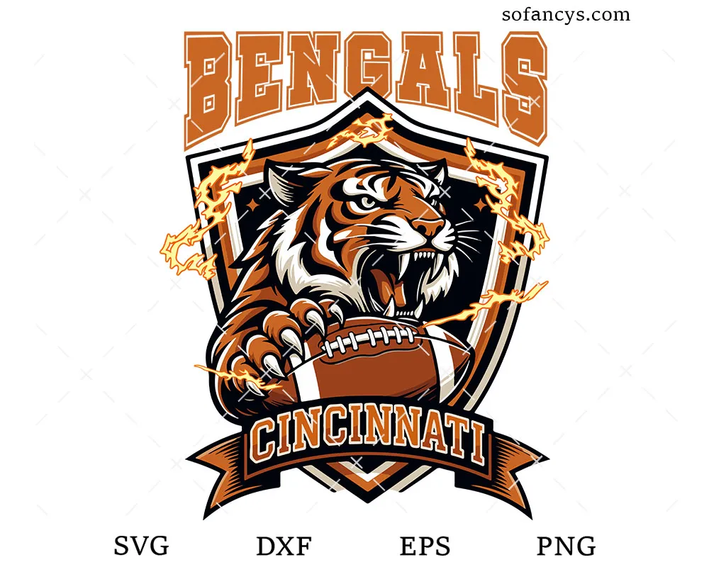 Cincinnati Bengals Tiger Football SVG