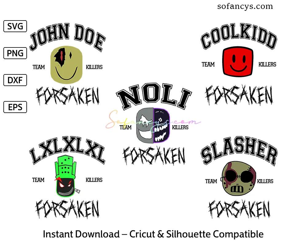 Forsaken Team Killers SVG Bundle – Horror Gamer Designs Set