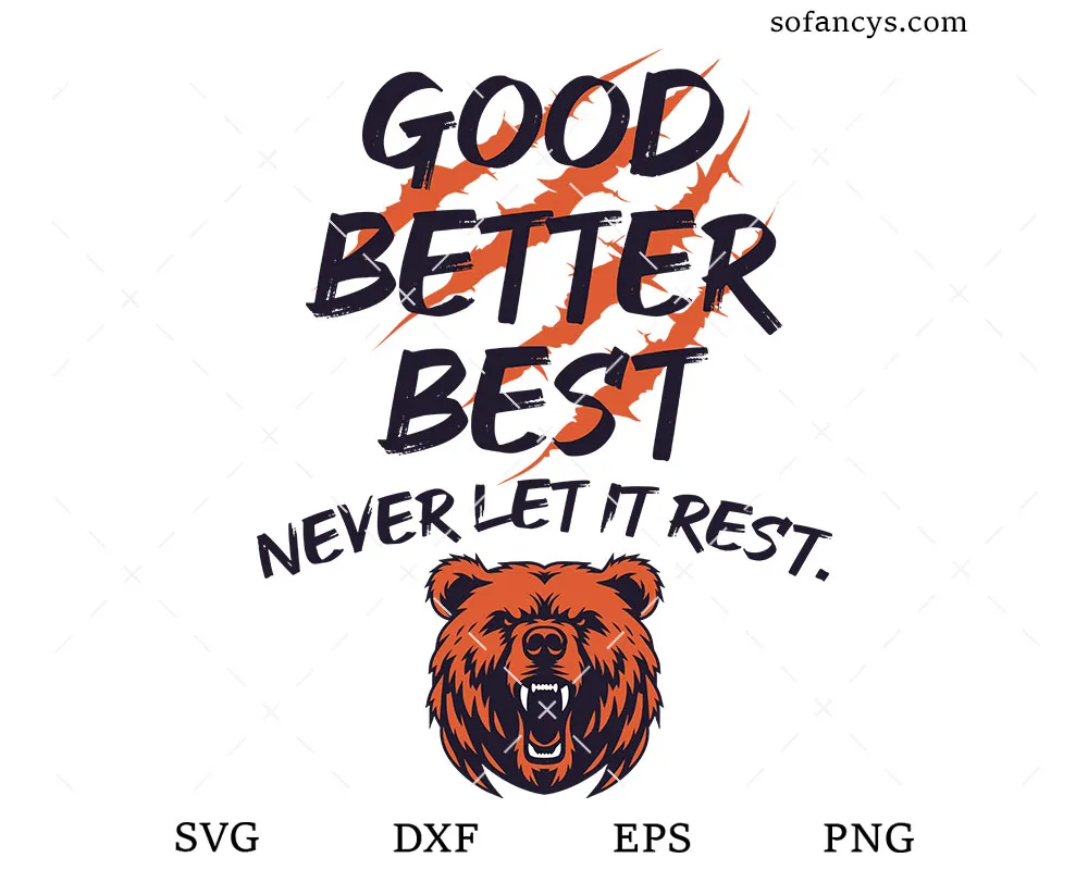 Motivation Bear Head SVG