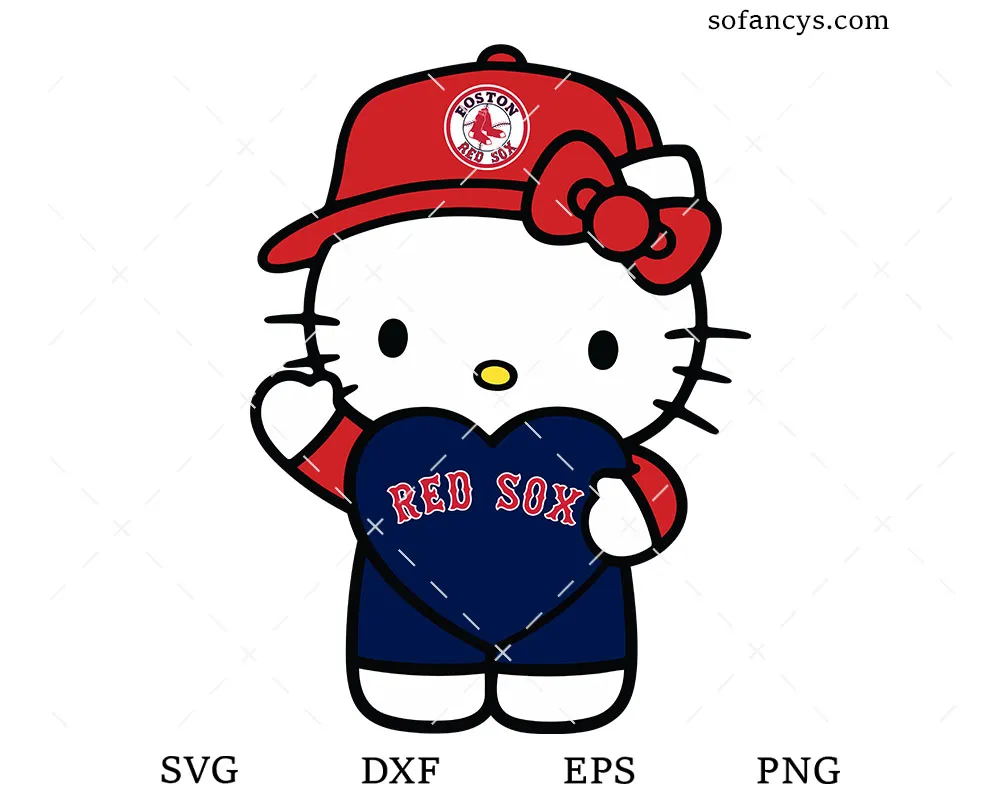 Hello Kitty Red Sox SVG