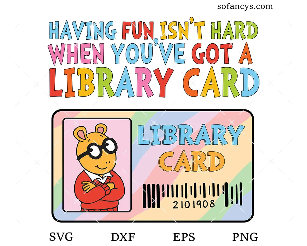 Library Card Quote SVG