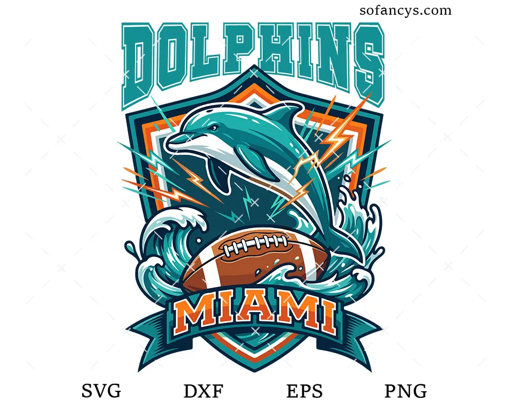 Miami Dolphins Football SVG