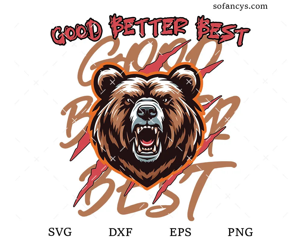 Motivation Bear Head SVG