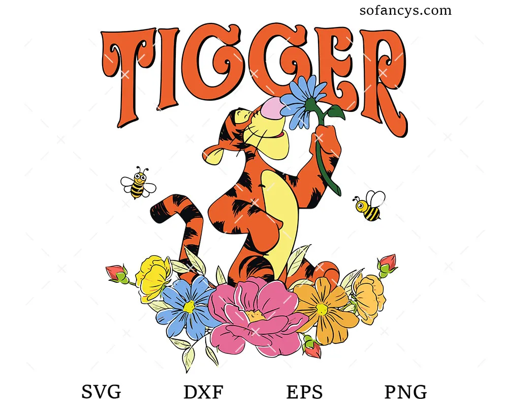 Tigger Flowers SVG