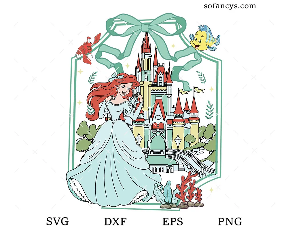 Ariel Coquette Bow Castle SVG