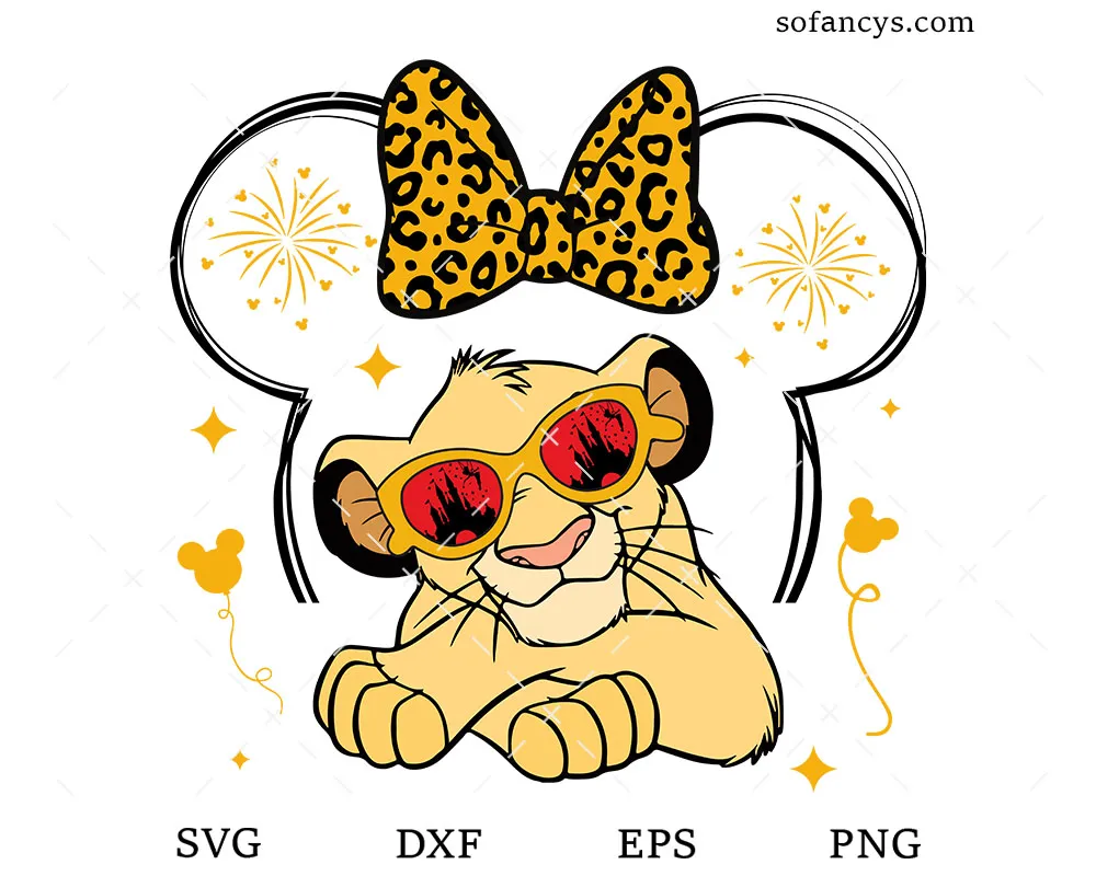 Cute Lion Mouse Ears SVG