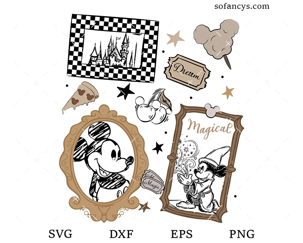 Retro Mickey Mouse Sketch SVG