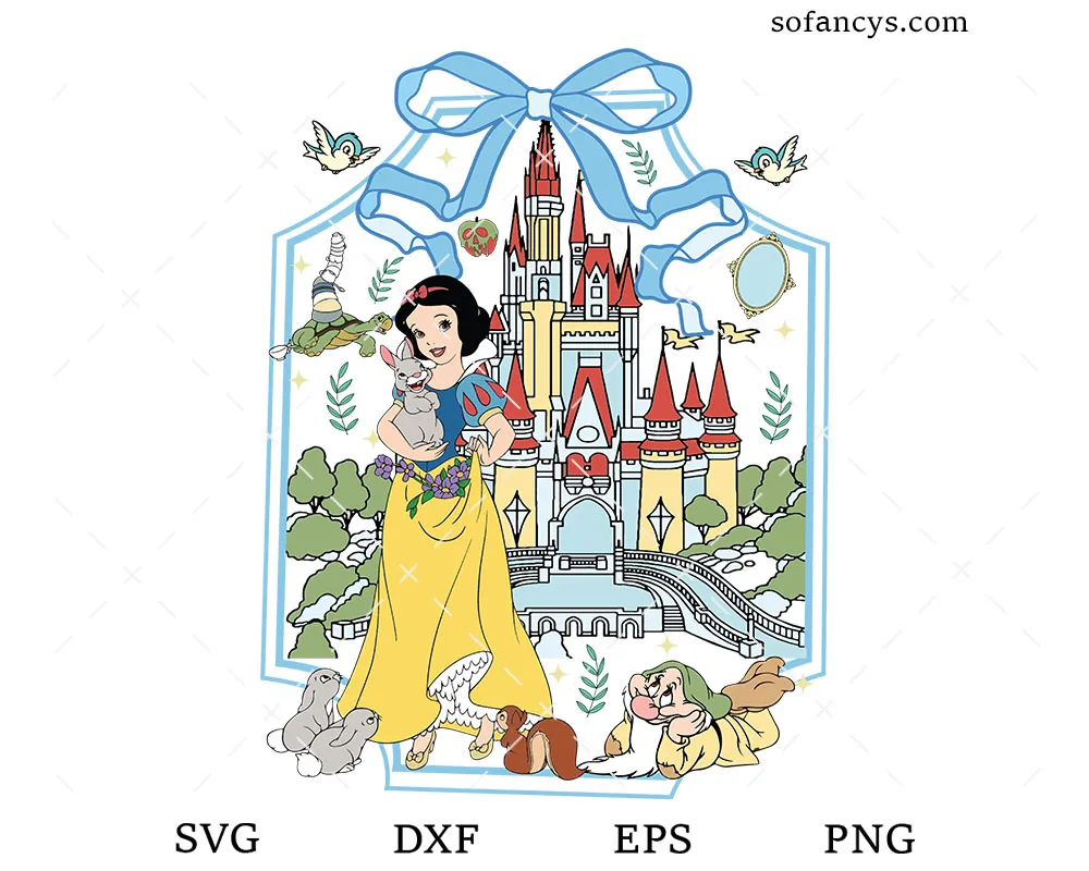 Snow White Coquette Bow Castle SVG