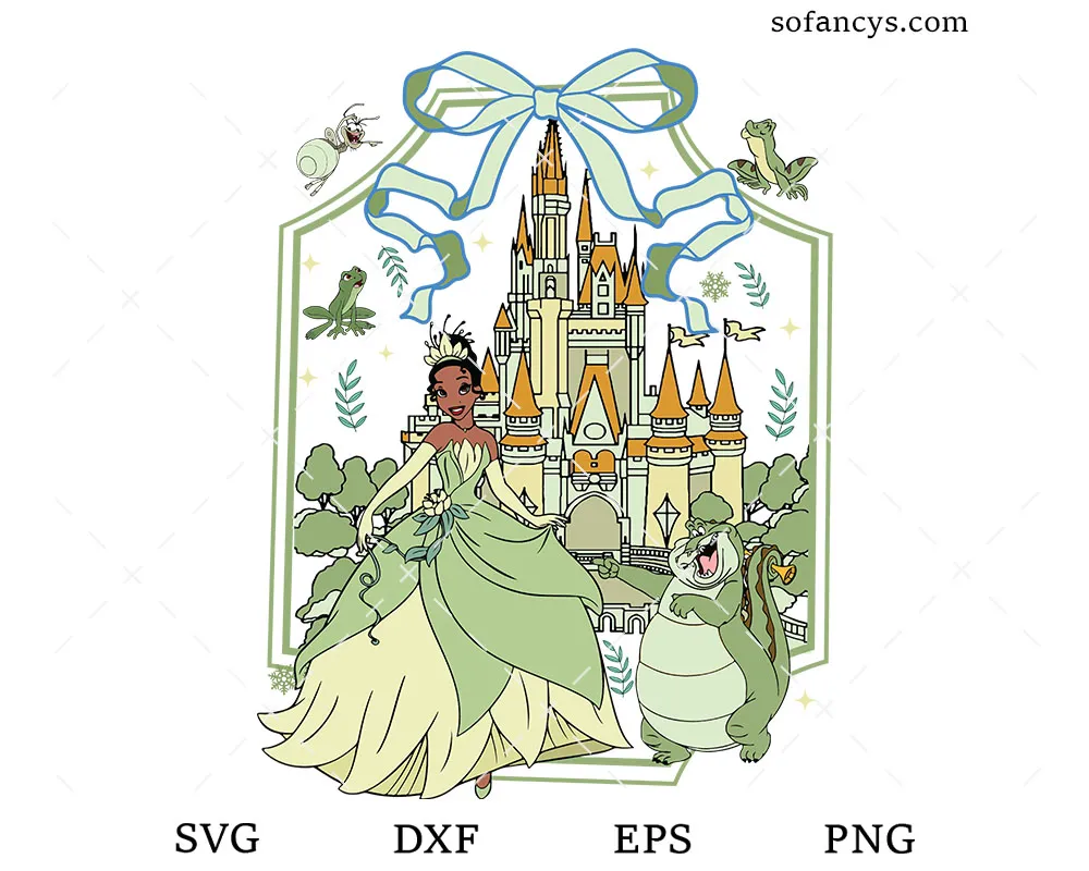 Tiana Coquette Bow Castle SVG