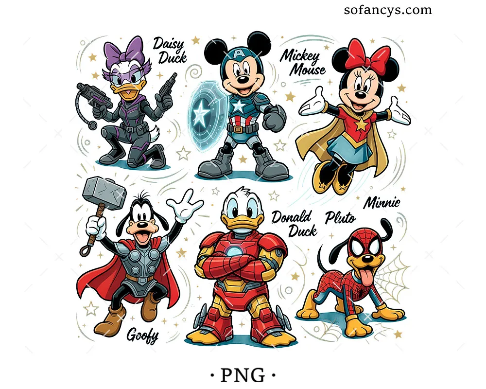 Disney Avengers Characters PNG