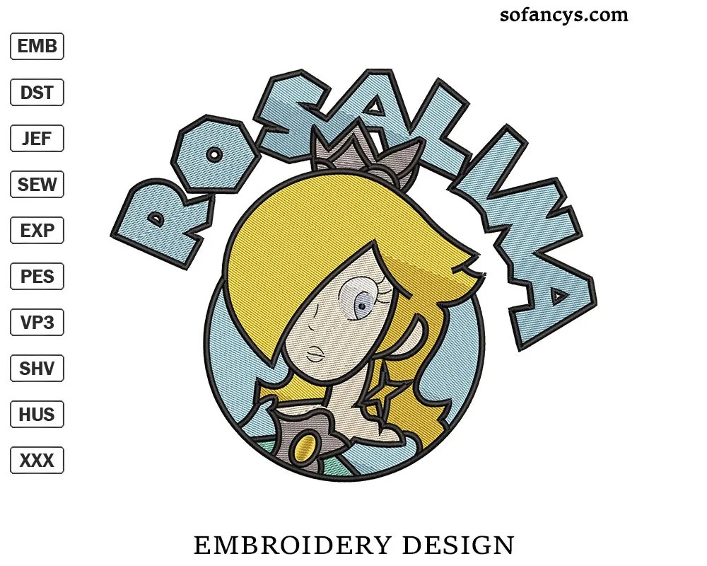 Mario Rosalina Embroidery Design