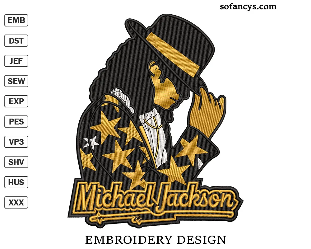 Michael Jackson Embroidery Design