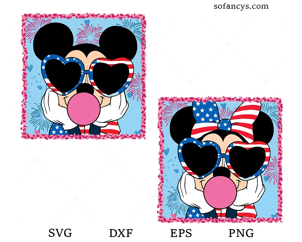 Patriotic Mickey Minnie SVG