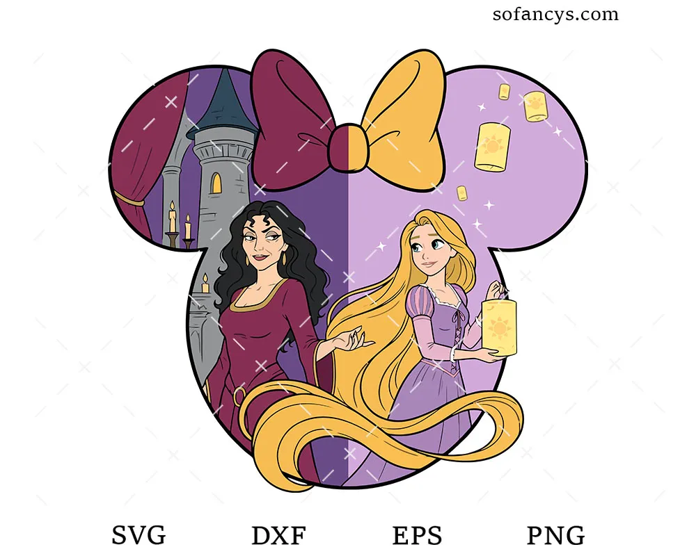 Rapunzel Gothel Mickey Ears SVG