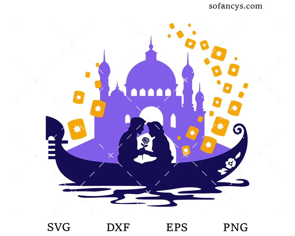 Tangled Lantern Boat SVG