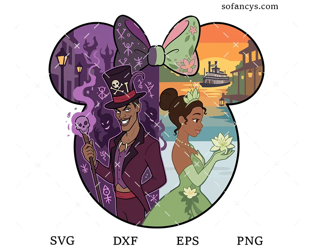 Tiana Facilier Mickey Ears SVG