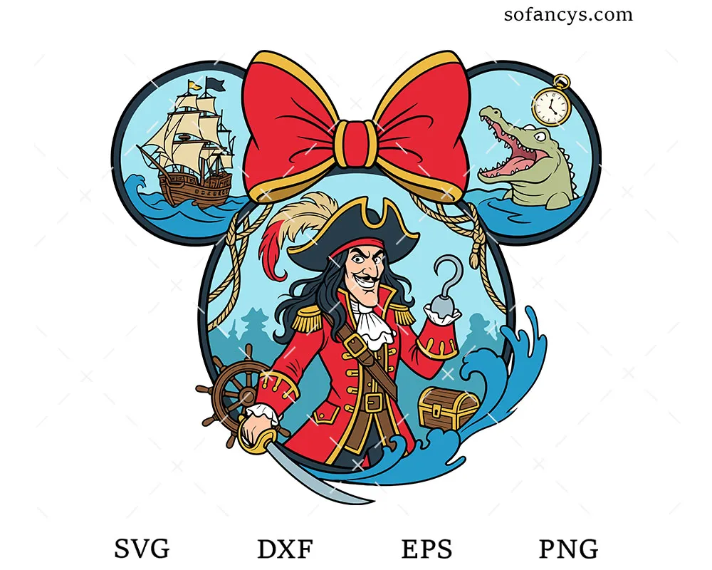 Captain Hook Mickey Ears SVG
