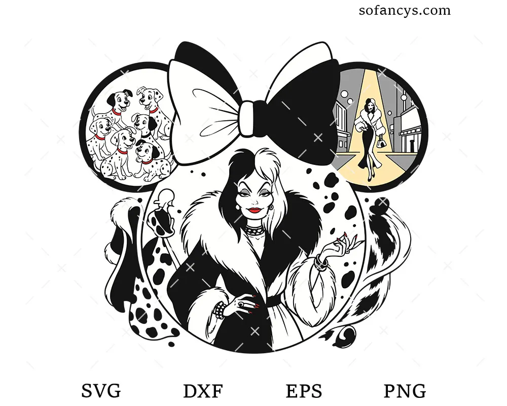 Cruella Mickey Ears SVG