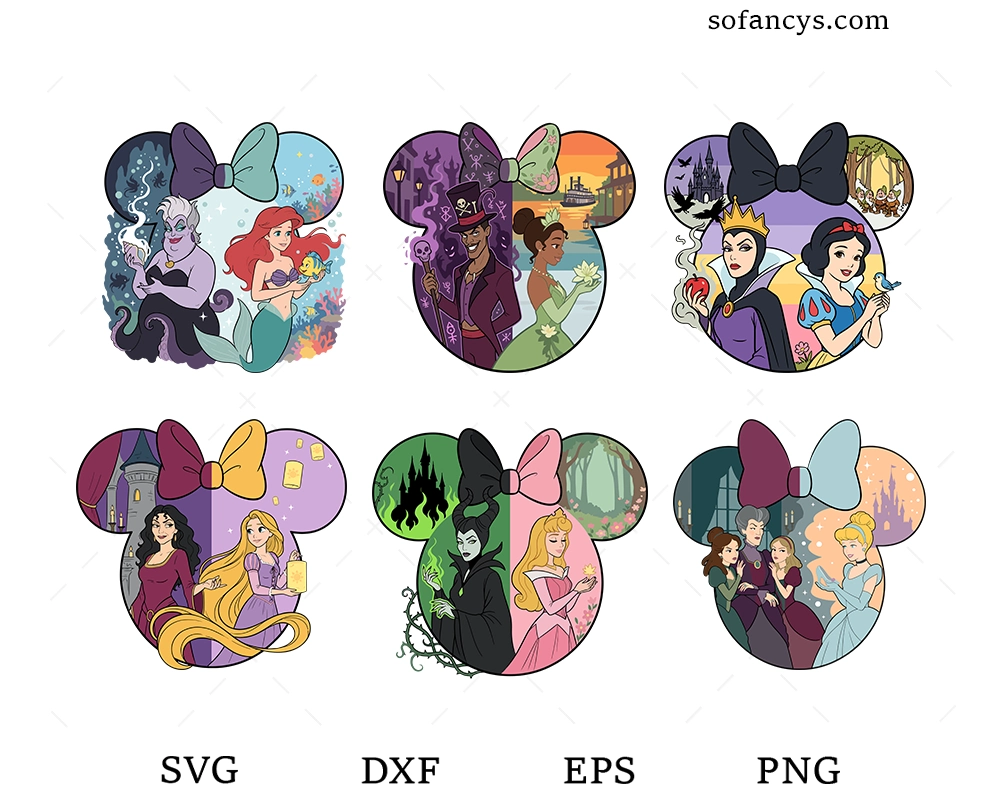 Princess Villain Mickey Ears SVG Bundle
